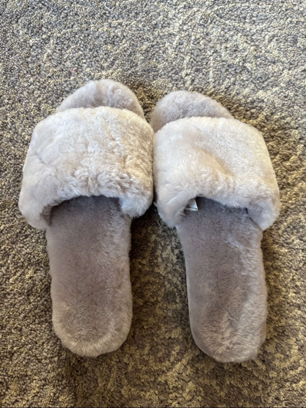Plush Slide Slippers for Women in Light  NWOT